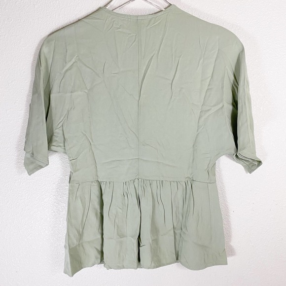 Asos Design Peplum Top Sage Size US 0 - Picture 6 of 8